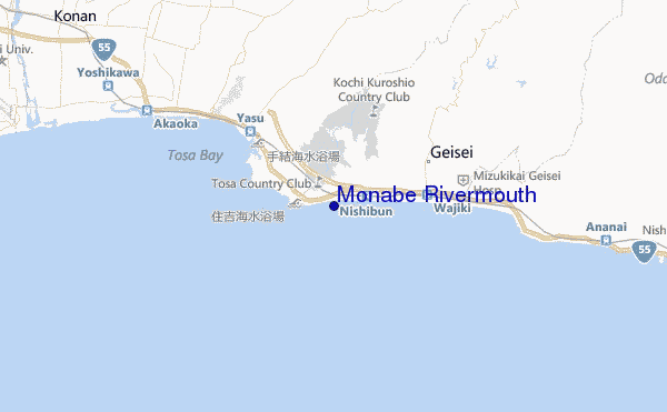Monabe Rivermouth location map