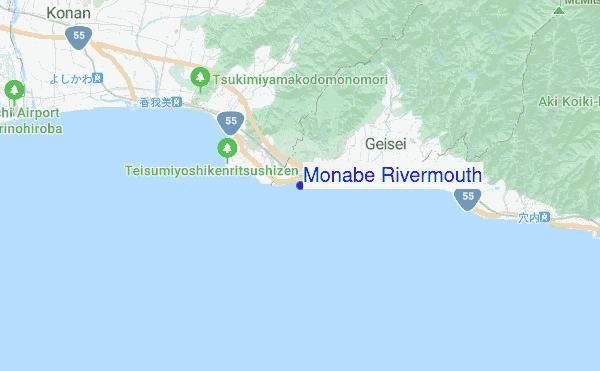 Monabe Rivermouth location map