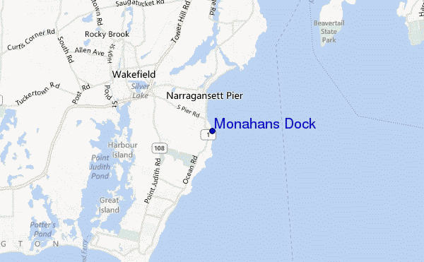 Monahans Dock location map