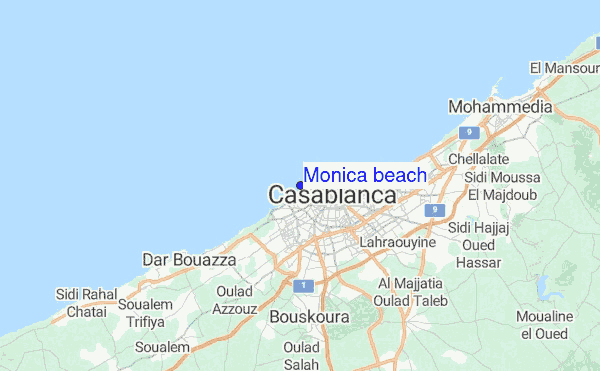 Monica beach Location Map