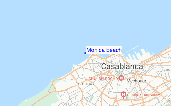 Monica beach location map