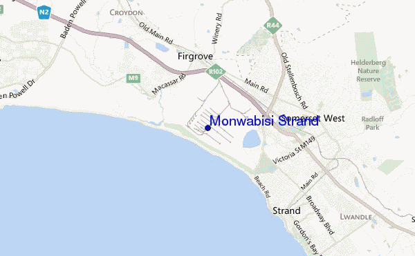 Monwabisi Strand location map