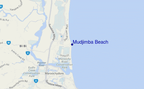 Mudjimba Beach location map