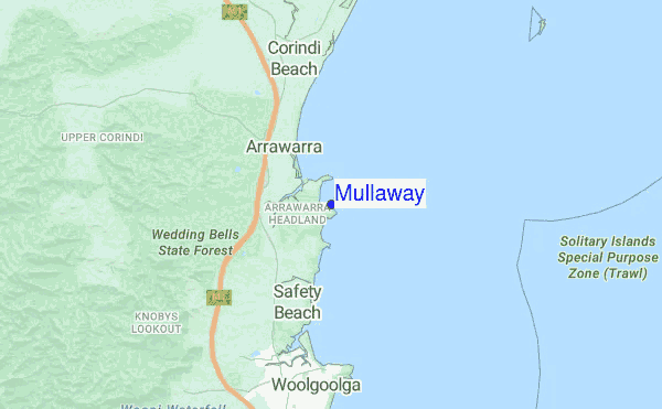 Mullaway location map