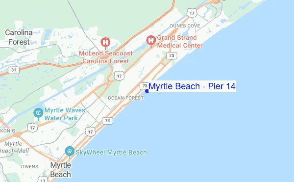 Myrtle Beach - Pier 14 location map