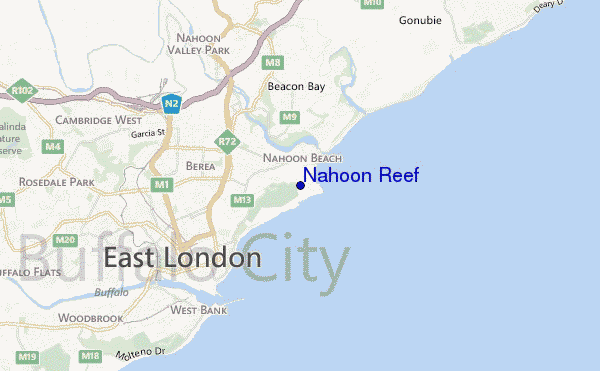 Nahoon Reef location map