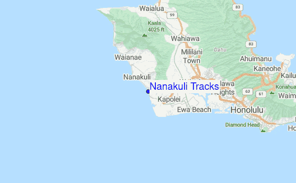 Nanakuli Tracks Location Map