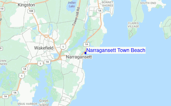 Narragansett Town Beach location map