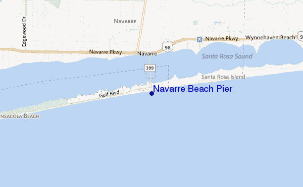 Navarre Beach Pier location map