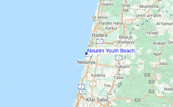 Neurim Youth Beach Location Map