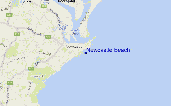Newcastle Beach location map