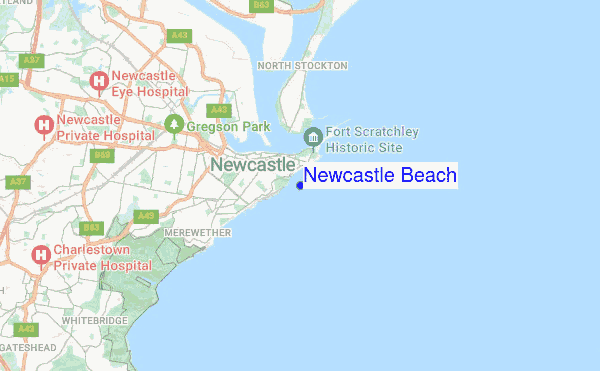 Newcastle Beach location map