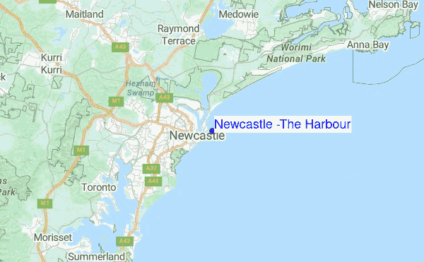 Newcastle -The Harbour Location Map