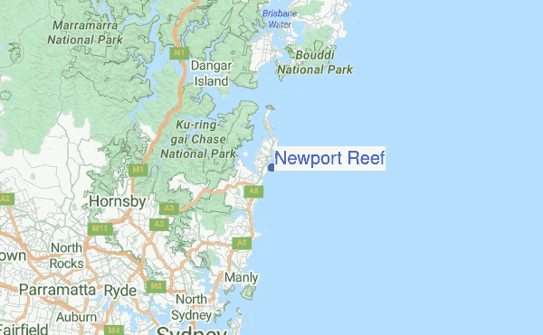 Newport Reef Location Map