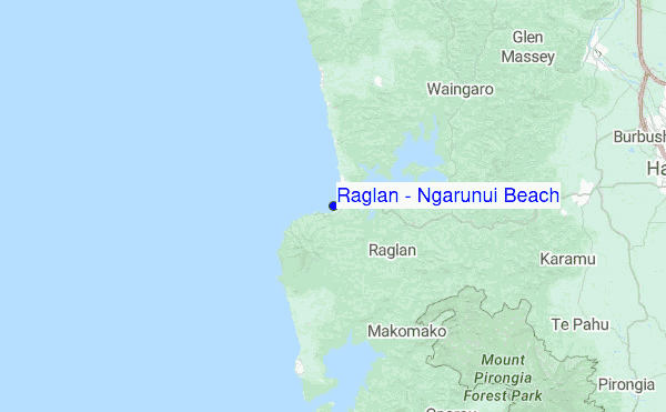 Raglan - Ngarunui Beach Location Map