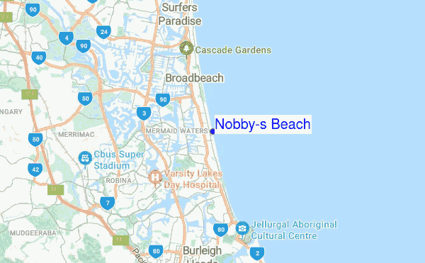 Nobby's Beach location map