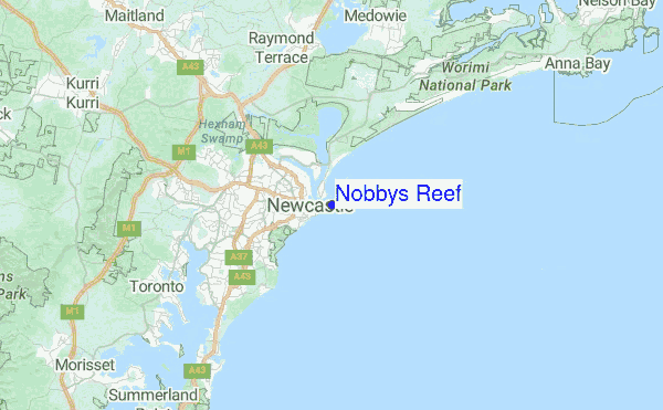 Nobbys Reef Location Map