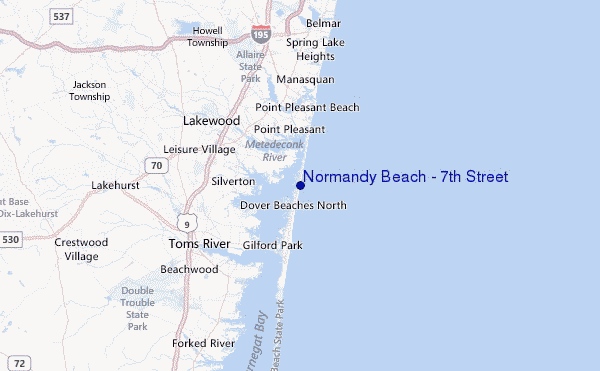 Normandy Beach - 7th Street Location Map