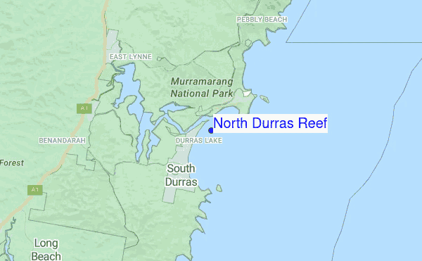 North Durras Reef location map