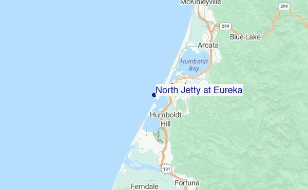 North Jetty at Eureka Location Map