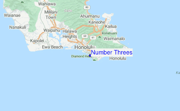 Number Threes Location Map