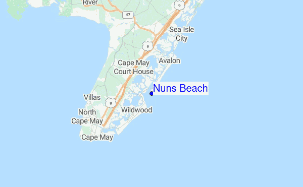 Nuns Beach Location Map