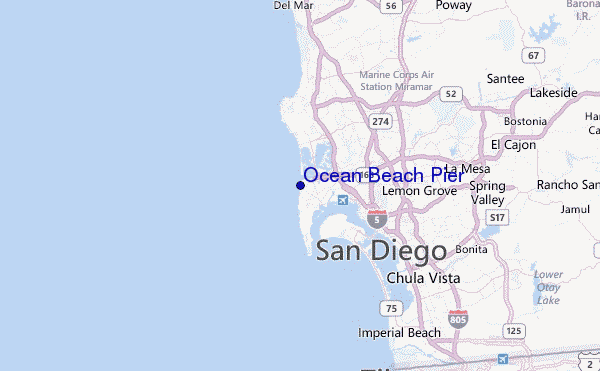 Ocean Beach Pier Location Map