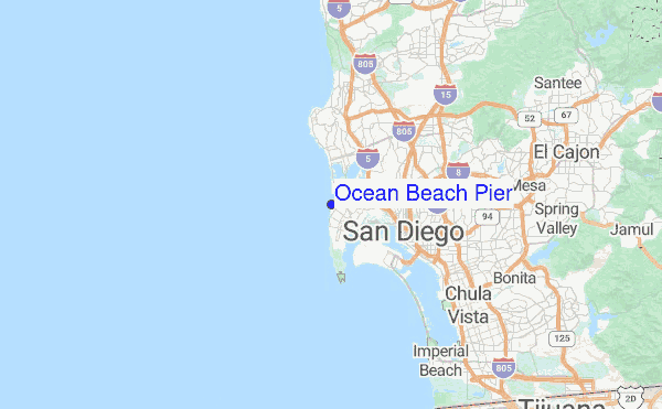 Ocean Beach Pier Location Map