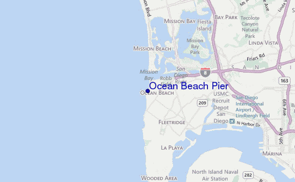Ocean Beach Pier location map