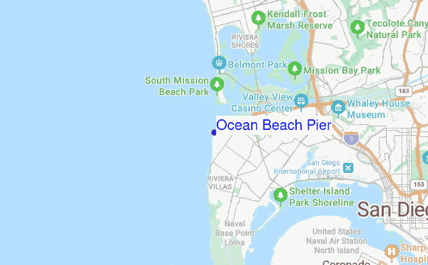 Ocean Beach Pier location map