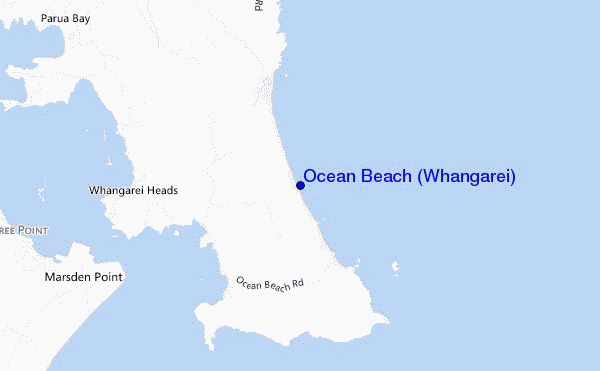 Ocean Beach (Whangarei) location map