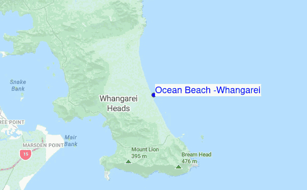 Ocean Beach (Whangarei) location map