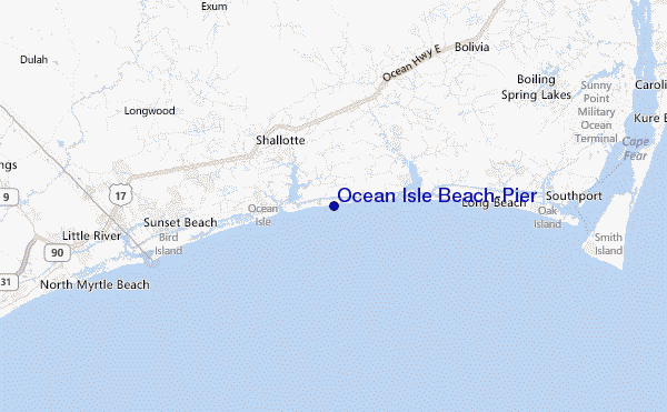 Ocean Isle Beach/Pier Location Map