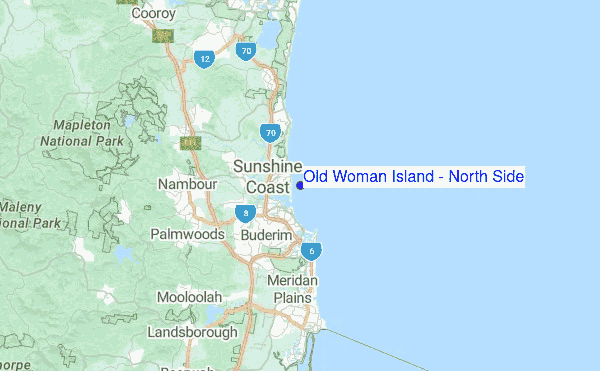 Old Woman Island - North Side Location Map