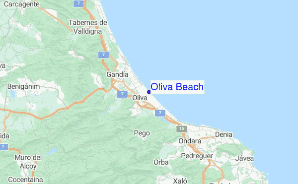 Oliva Beach Location Map