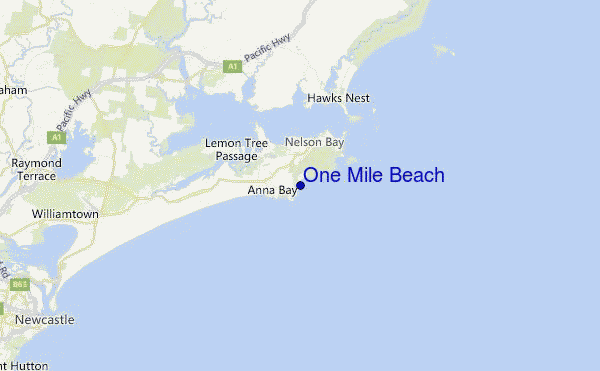 One Mile Beach Location Map
