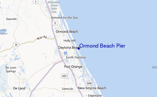 Ormond Beach Pier Location Map