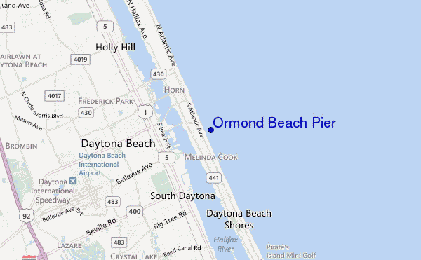 Ormond Beach Pier location map