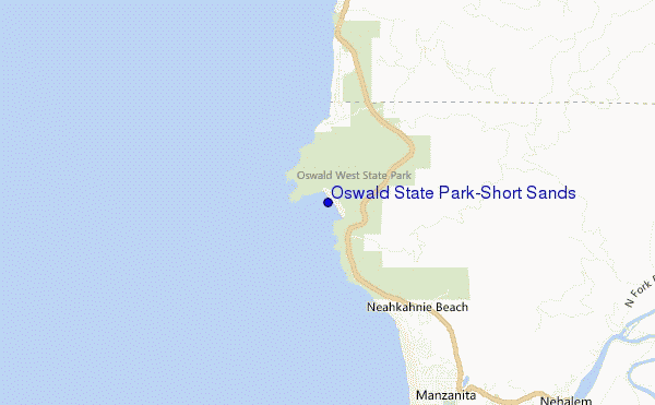 Oswald State Park/Short Sands location map