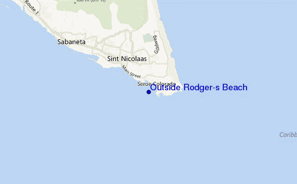 Outside Rodger's Beach location map