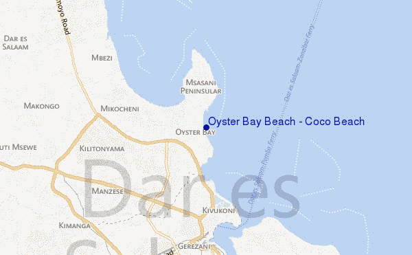 Oyster Bay Beach - Coco Beach location map
