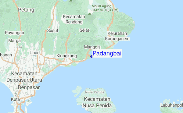 Padangbai Location Map