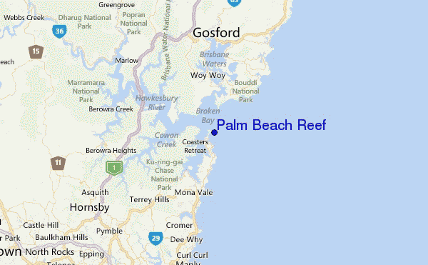 Palm Beach Reef Location Map