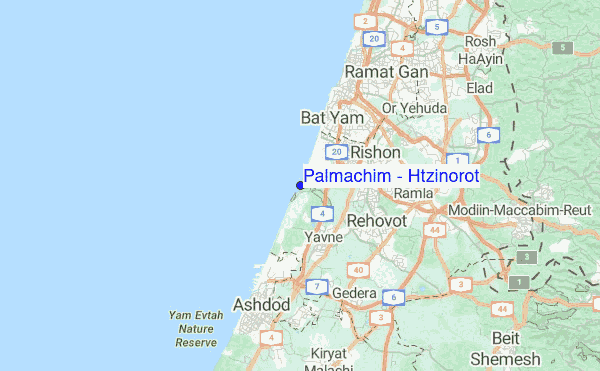 Palmachim - Htzinorot Location Map