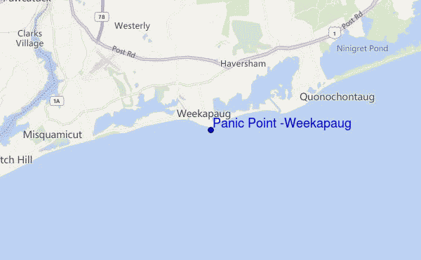 Panic Point (Weekapaug) location map