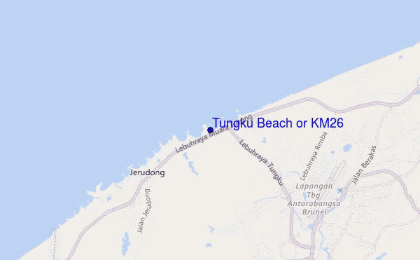 Tungku Beach or KM26 location map