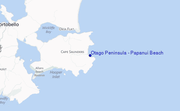 Otago Peninsula - Papanui Beach location map