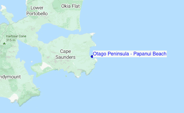 Otago Peninsula - Papanui Beach location map