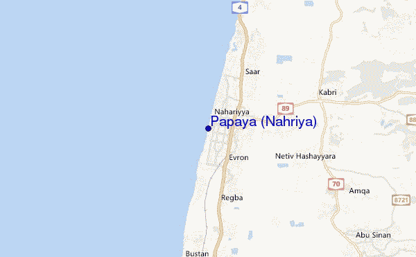 Papaya (Nahriya) location map