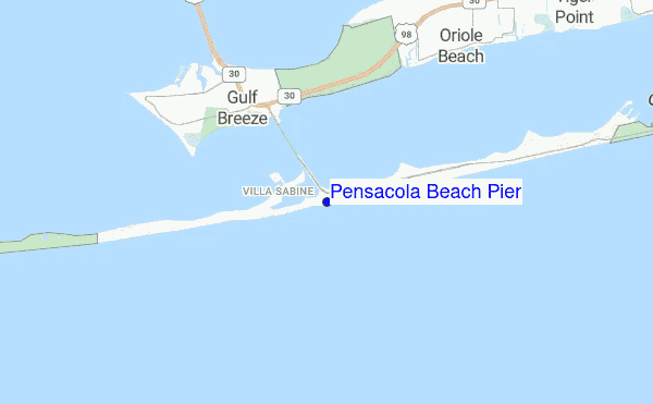 Pensacola Beach Pier location map